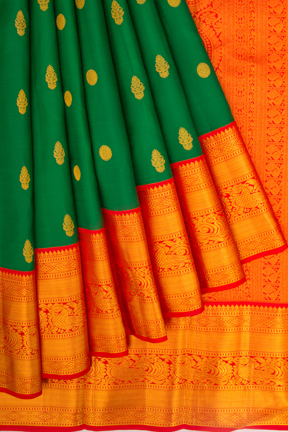 Taranga Kanchi Silk Butta Green Saree