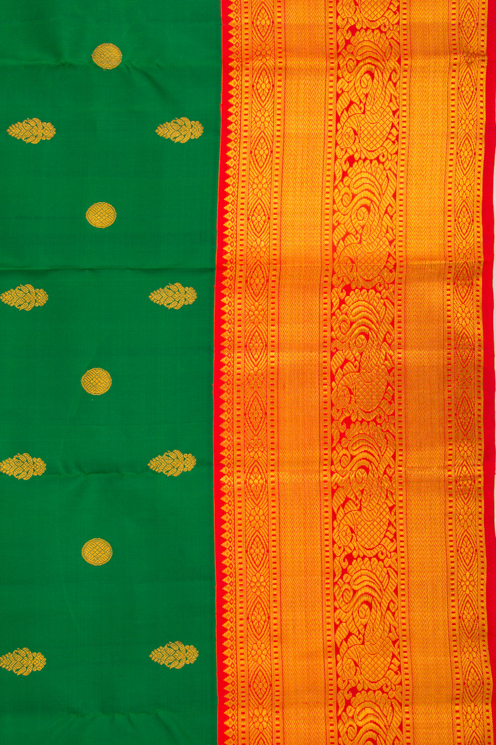 Taranga Kanchi Silk Butta Green Saree