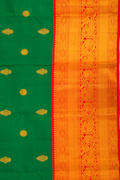 Taranga Kanchi Silk Butta Green Saree