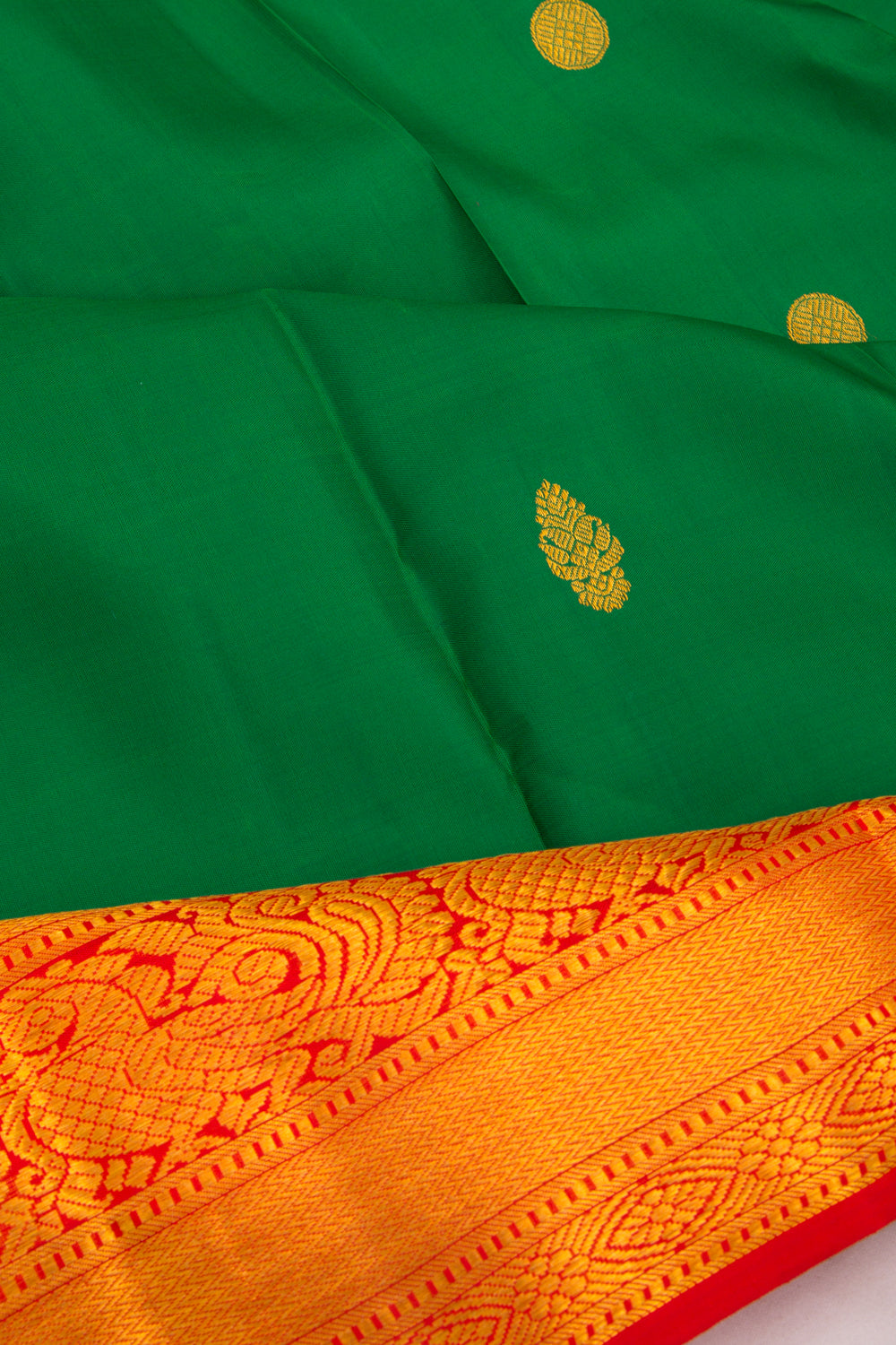 Taranga Kanchi Silk Butta Green Saree