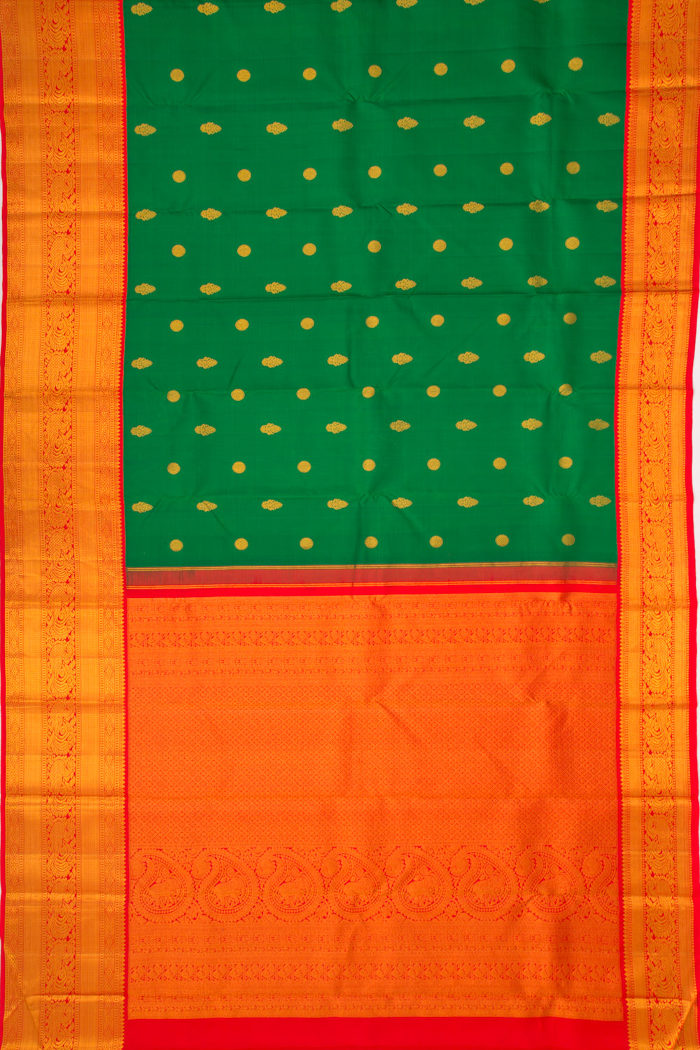 Taranga Kanchi Silk Butta Green Saree