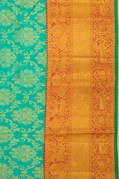 Taranga Kanchi Silk Jaal And Butta Sea Green Saree