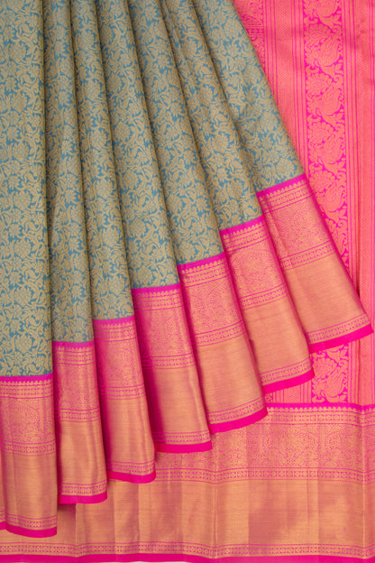 Taranga Kanchi Silk Brocade Pastel Blue Saree