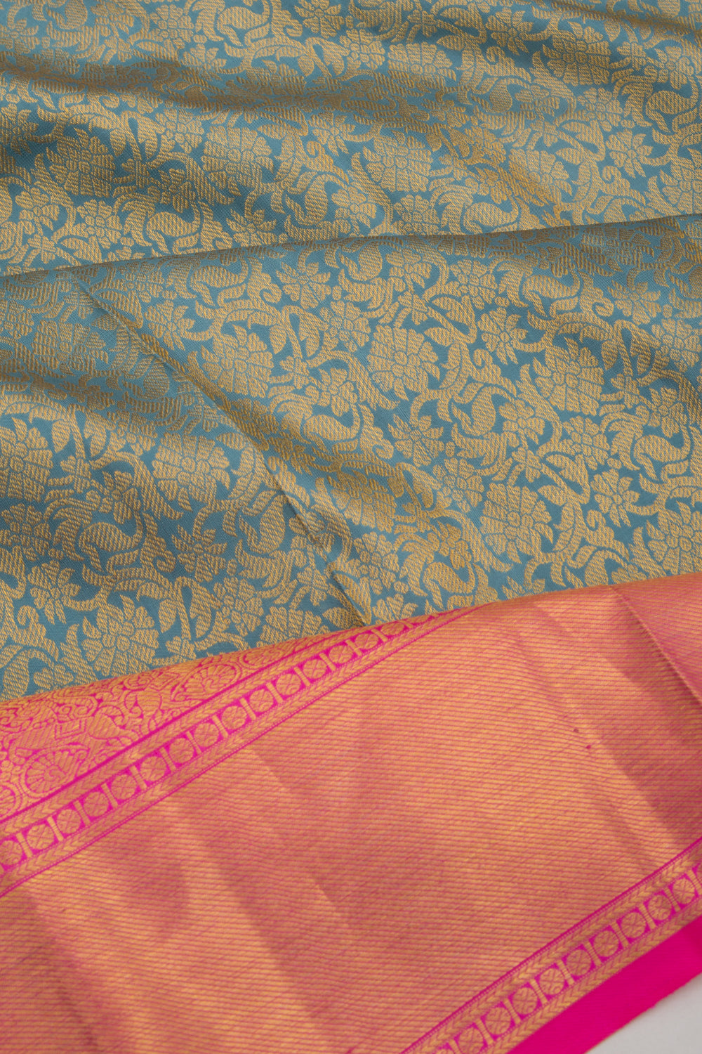 Taranga Kanchi Silk Brocade Pastel Blue Saree