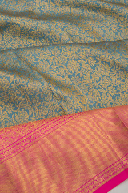 Taranga Kanchi Silk Brocade Pastel Blue Saree