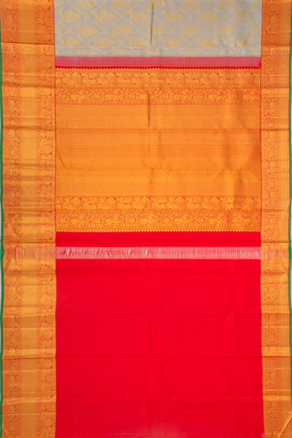 Taranga Kanchi Silk Jaal And Butta Grey Saree