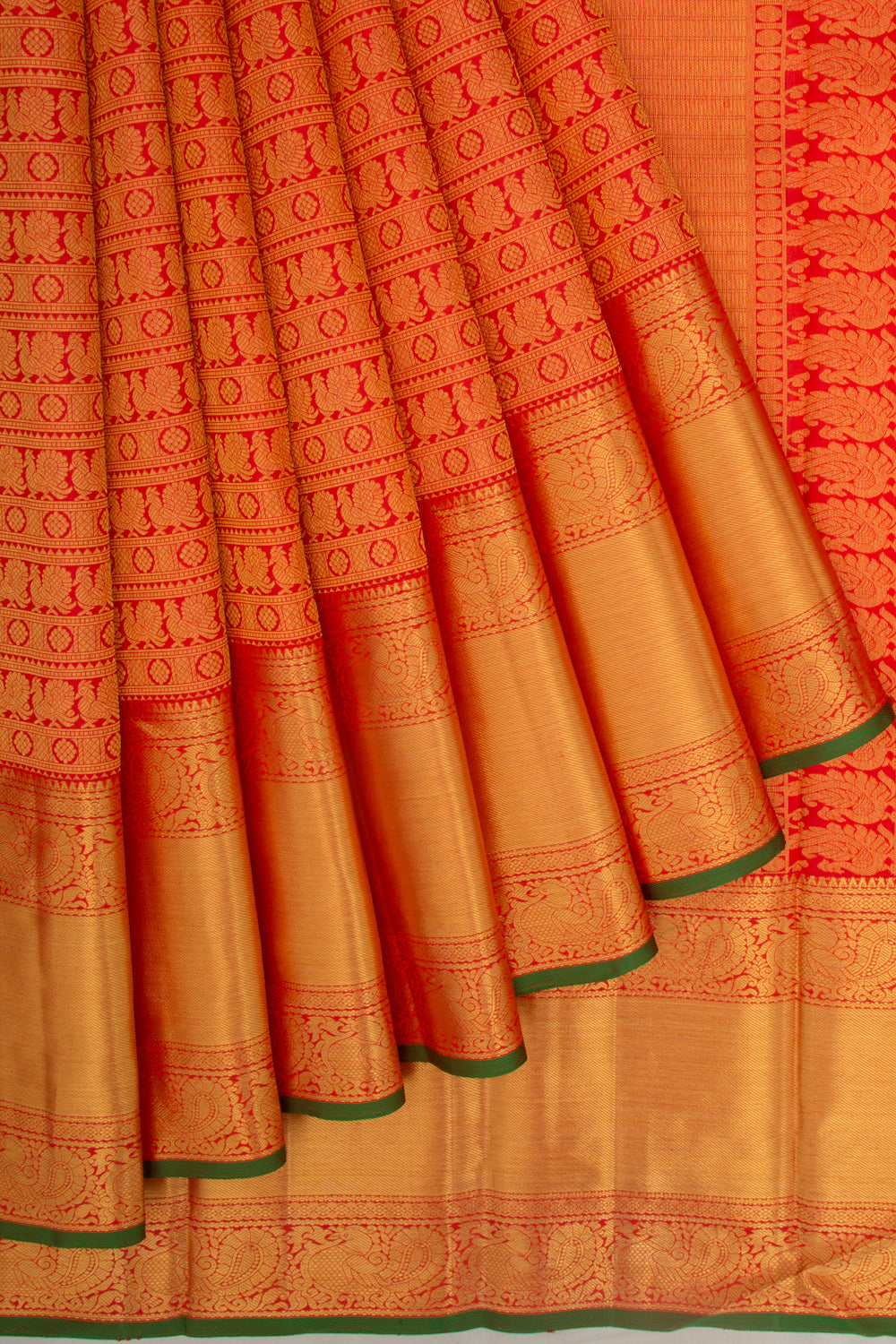 Taranga Kanchi Silk Brocade Red Saree