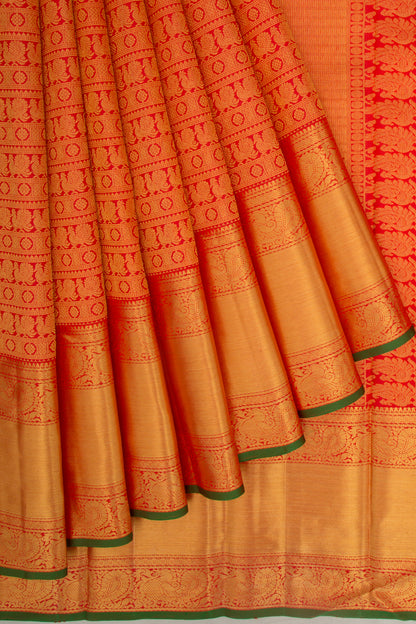 Taranga Kanchi Silk Brocade Red Saree