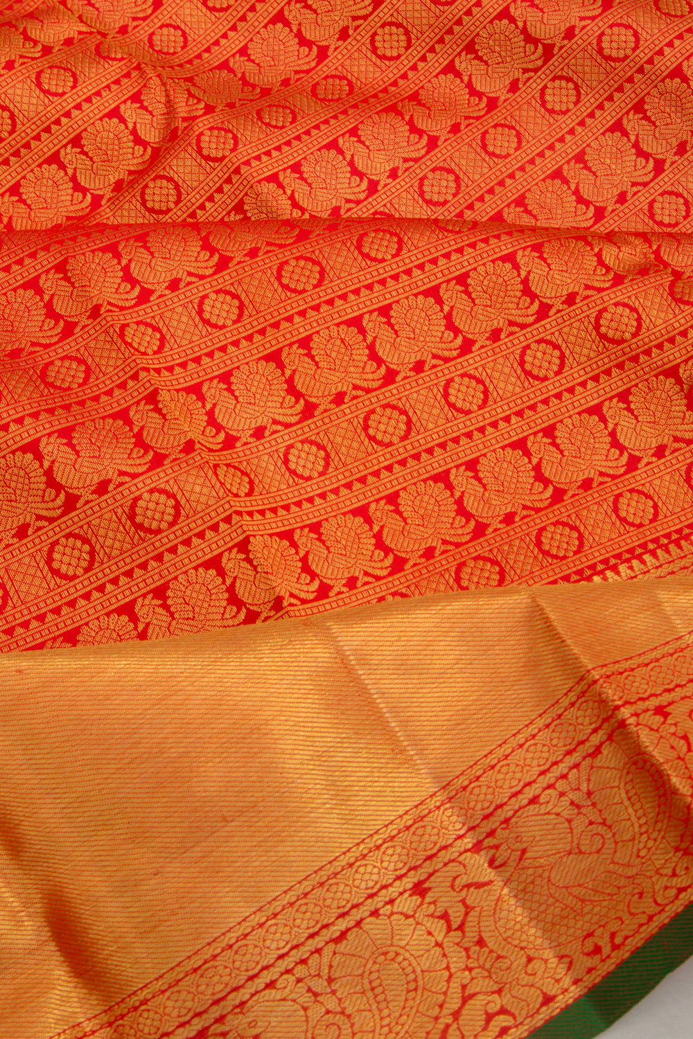 Taranga Kanchi Silk Brocade Red Saree