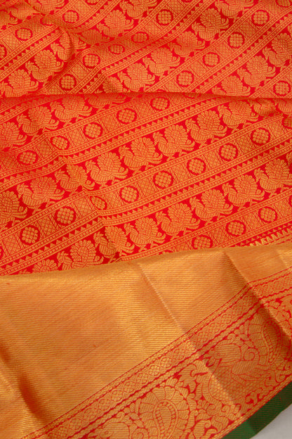 Taranga Kanchi Silk Brocade Red Saree