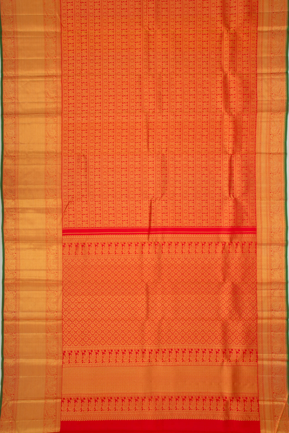 Taranga Kanchi Silk Brocade Red Saree