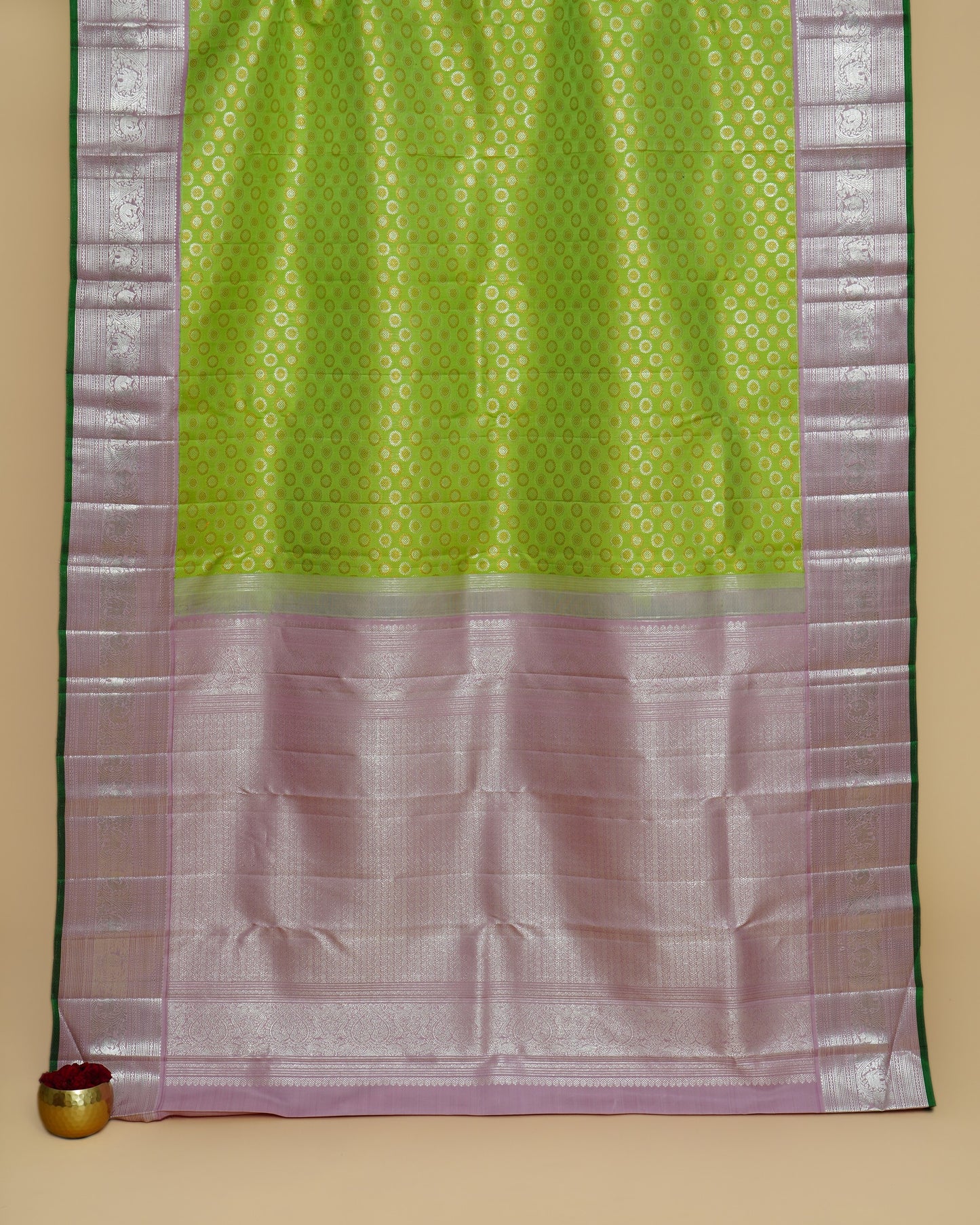 Kanchipuram Silk Brocade Green Saree