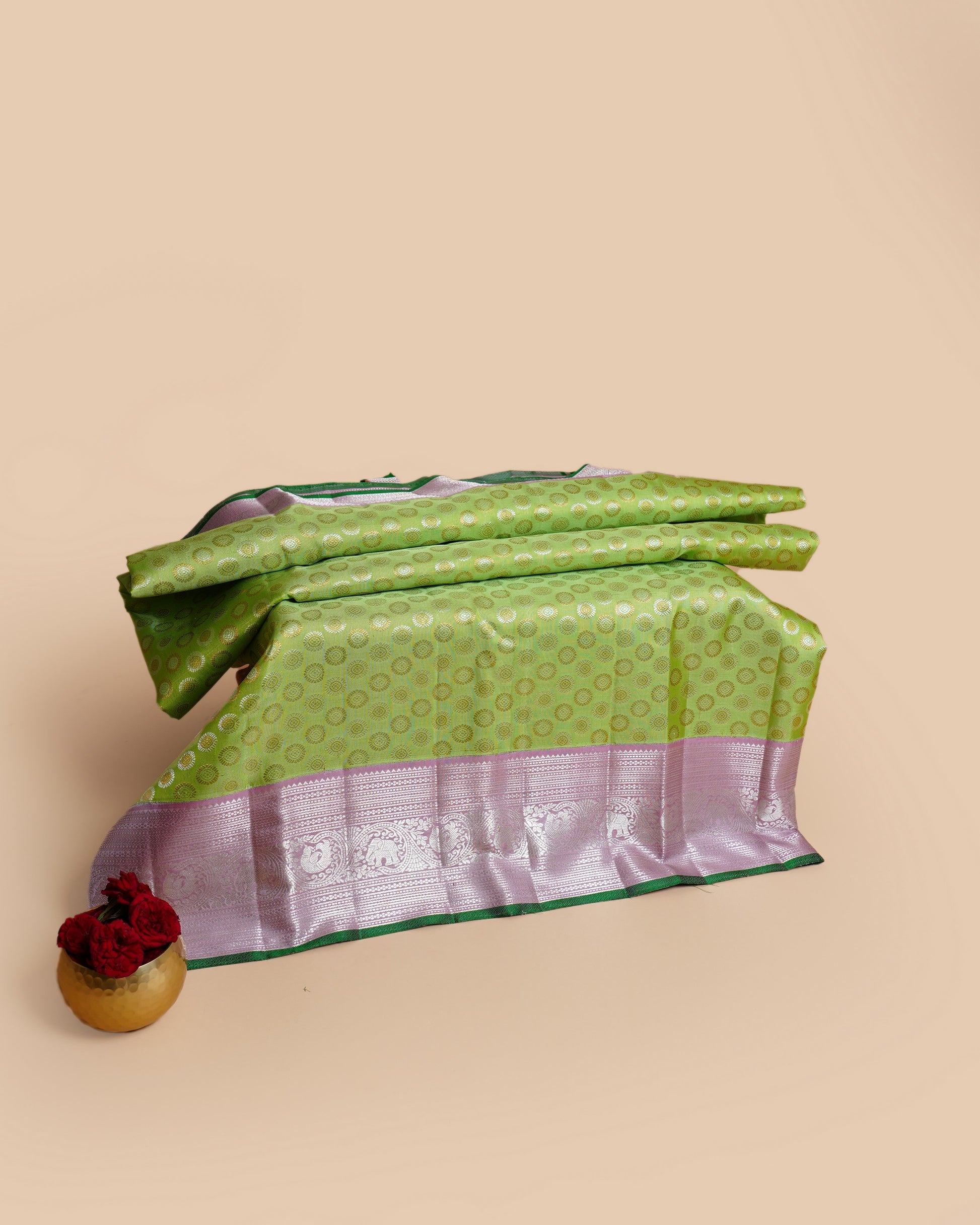 Kanchipuram Silk Brocade Green Saree