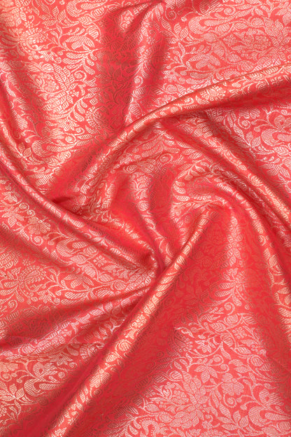 Kanchipuram Silk Brocade Pink Saree