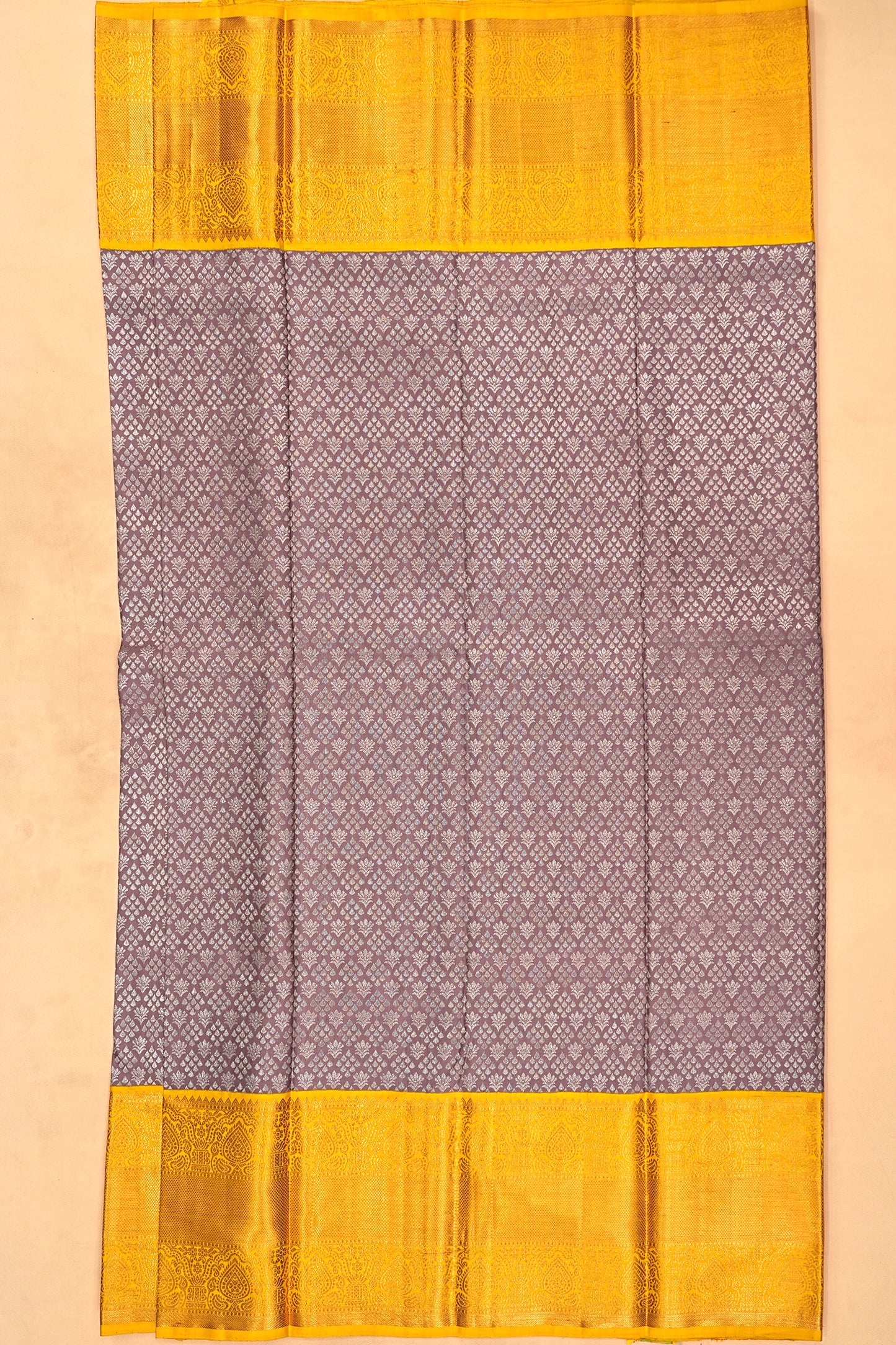 Kanchipuram Silk Brocade Snuff Saree