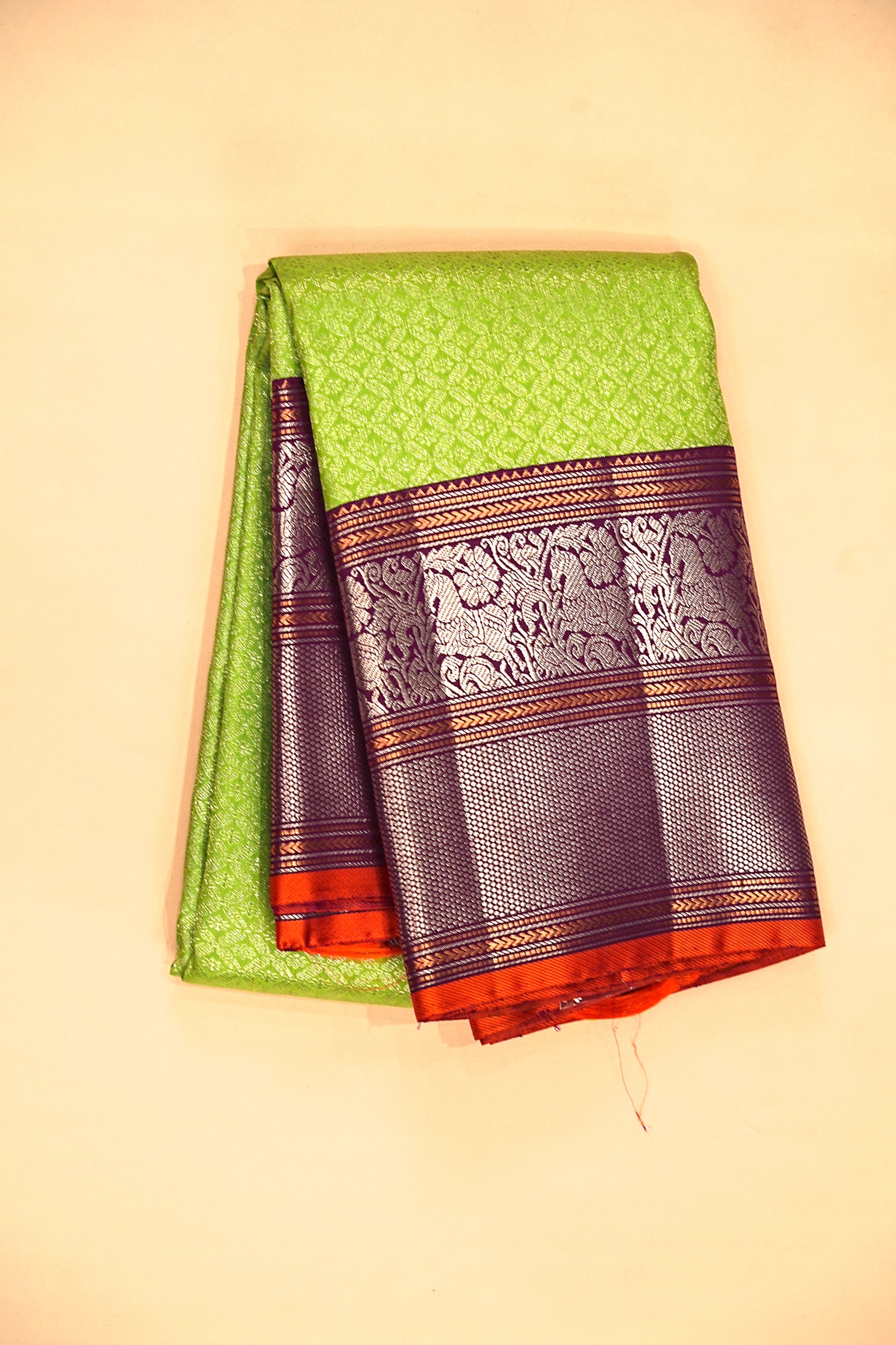 Kanchipuram Silk Brocade Green Saree