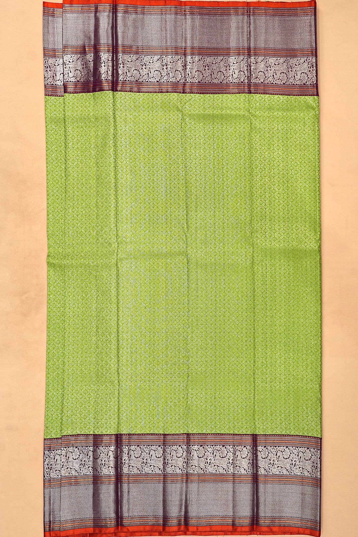 Kanchipuram Silk Brocade Green Saree