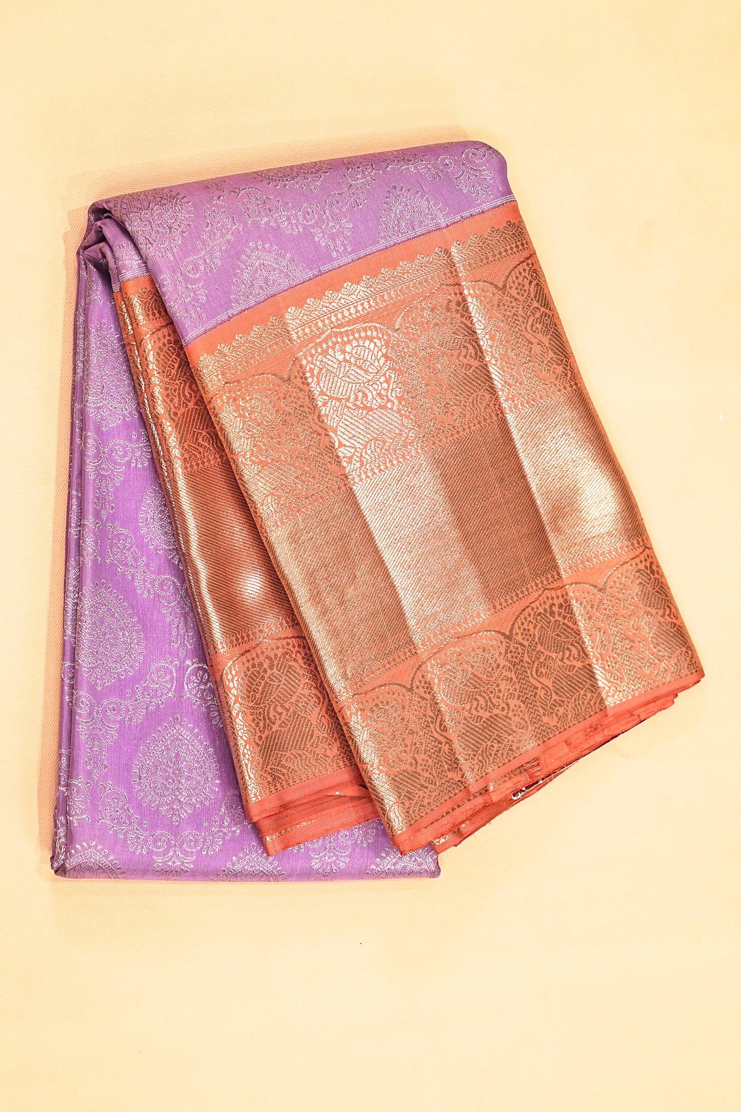 Kanchipuram Silk Brocade Lavender Saree