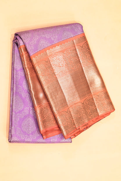 Kanchipuram Silk Brocade Lavender Saree