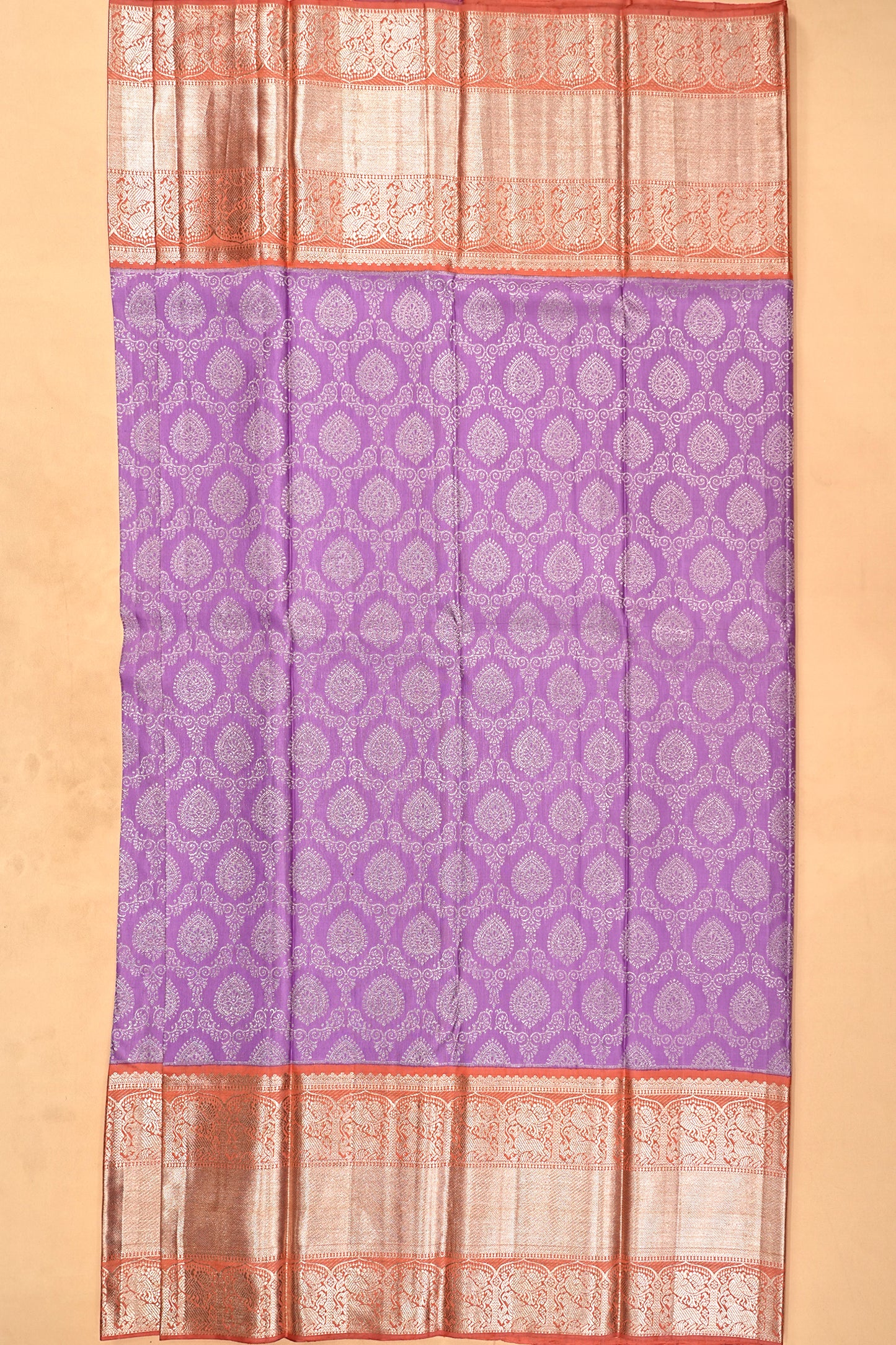 Kanchipuram Silk Brocade Lavender Saree