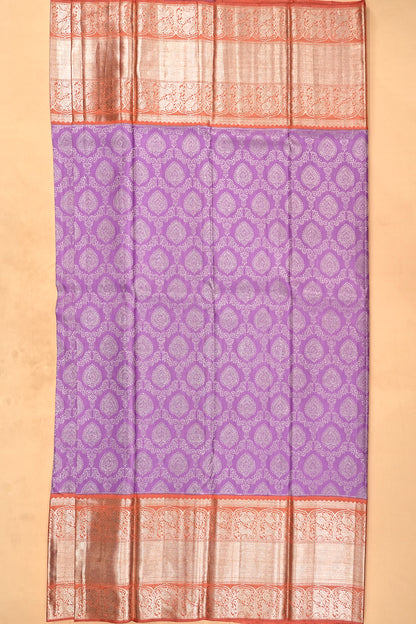 Kanchipuram Silk Brocade Lavender Saree