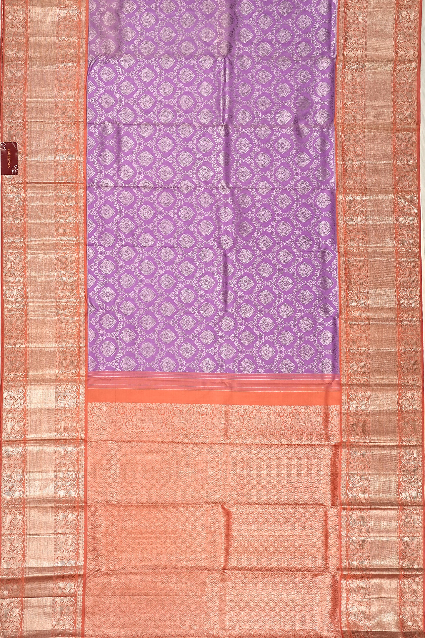 Kanchipuram Silk Brocade Lavender Saree