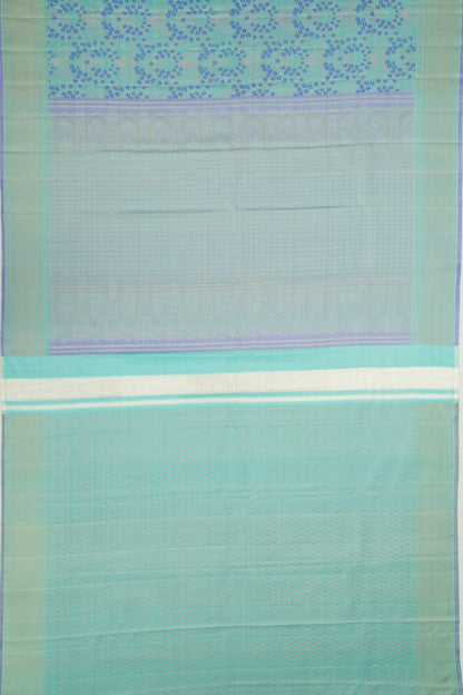 Antique Zari Kanchipuram Silk Jaal Pastel Blue Saree