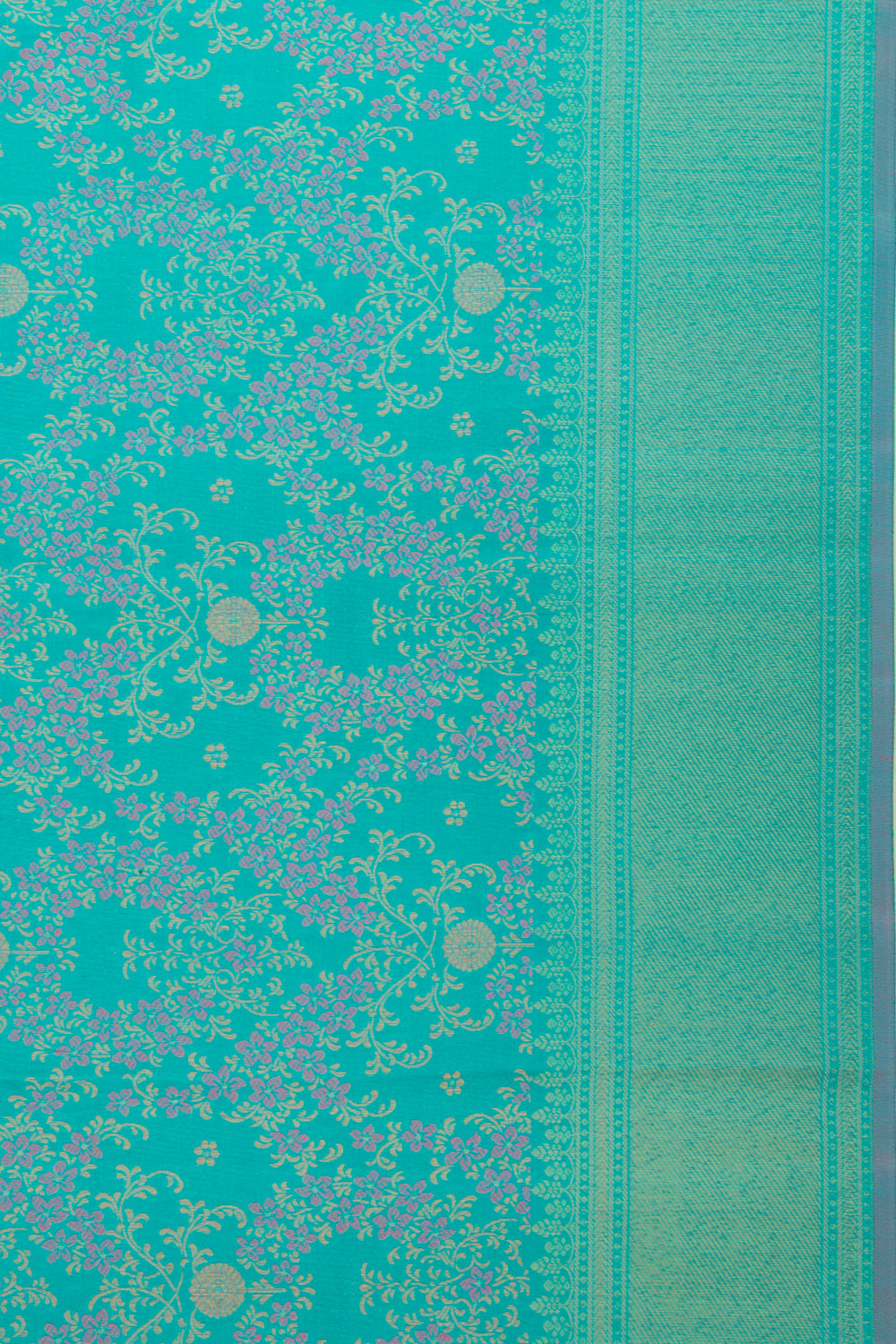 Kanchipuram Silk Jaal Sky Blue Saree
