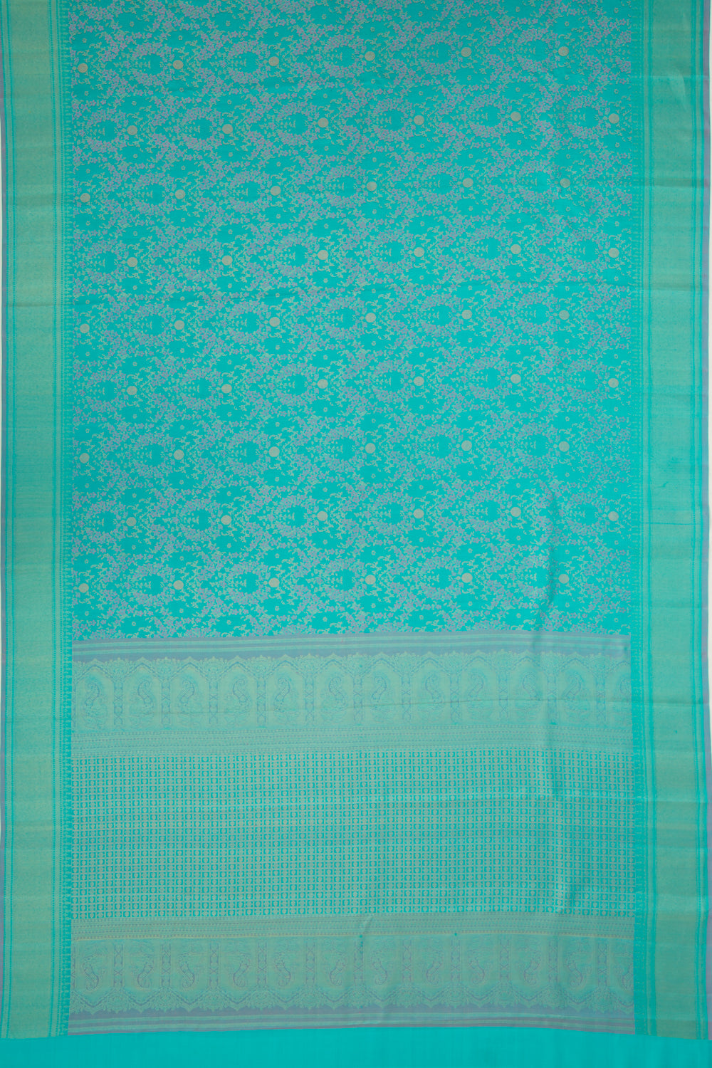 Kanchipuram Silk Jaal Sky Blue Saree