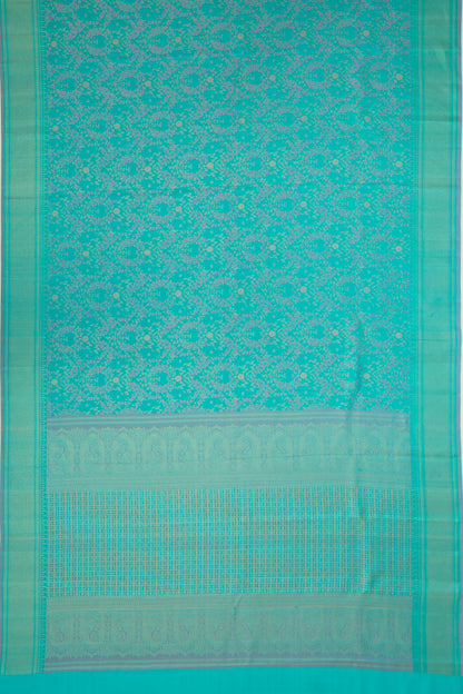 Kanchipuram Silk Jaal Sky Blue Saree