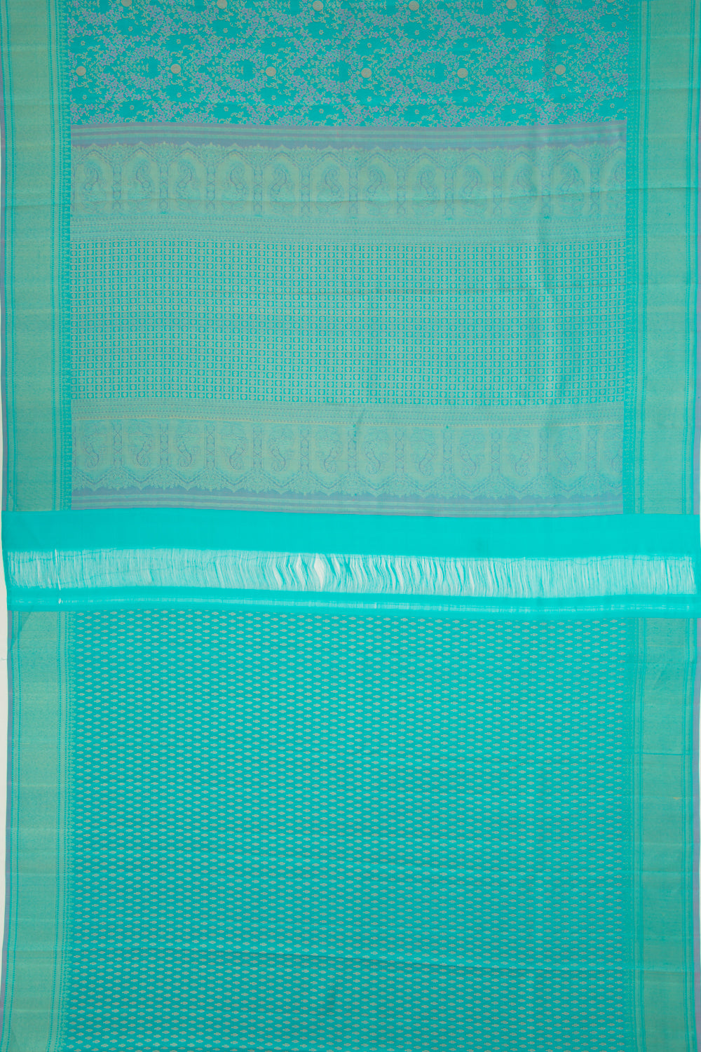 Kanchipuram Silk Jaal Sky Blue Saree