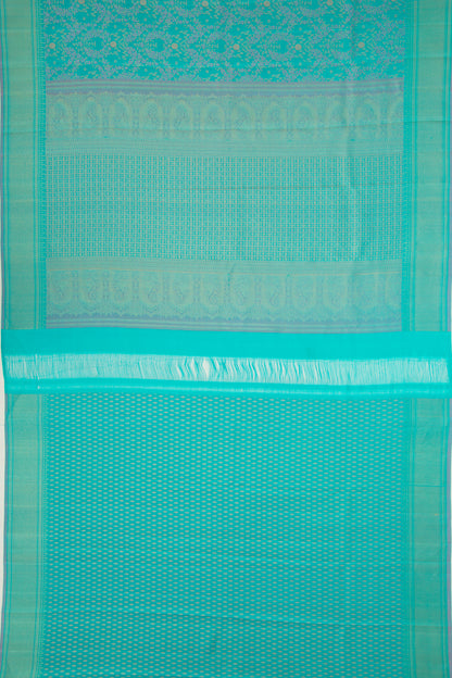 Kanchipuram Silk Jaal Sky Blue Saree