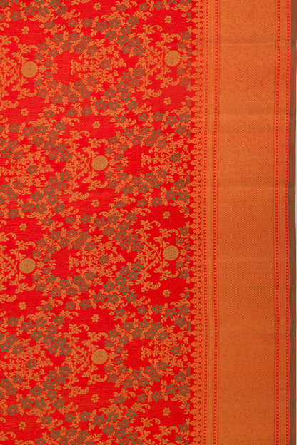 Kanchipuram Silk Jaal Red Saree