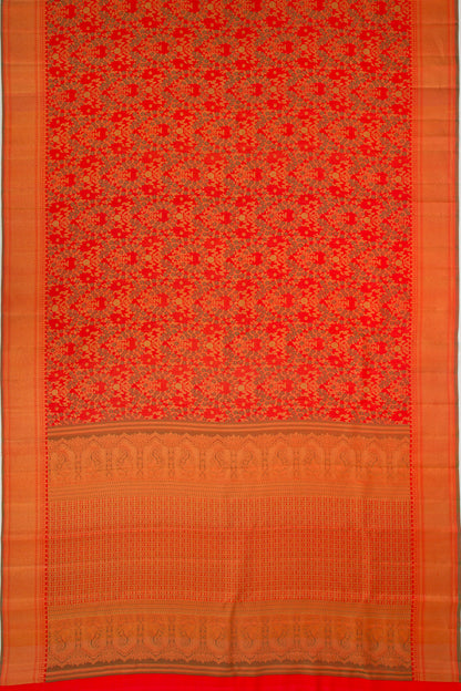 Kanchipuram Silk Jaal Red Saree