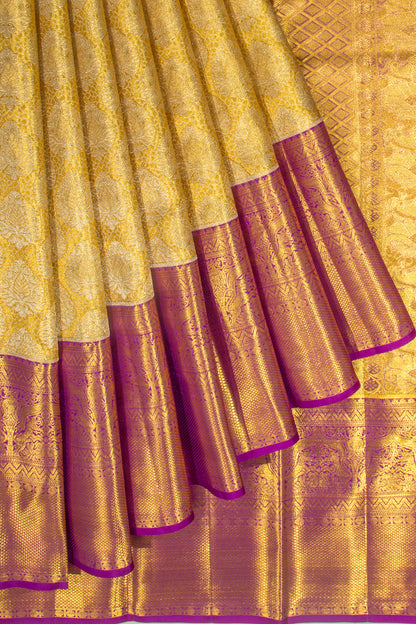 Taranga Kanchi Silk Tissue Brocade Gold Saree