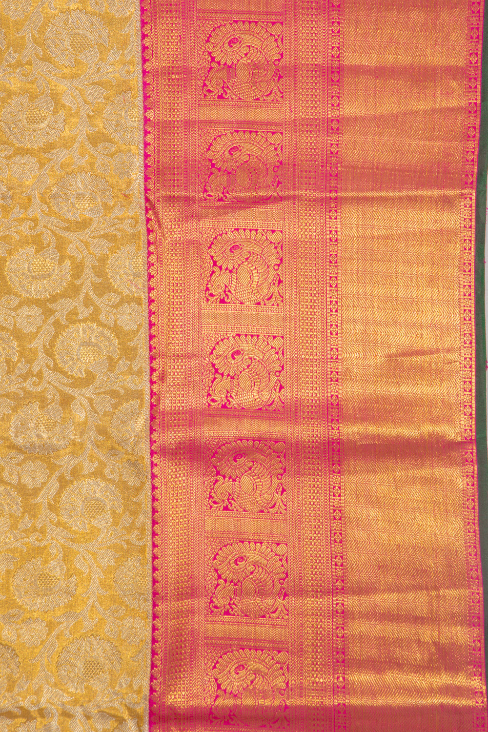 Taranga Kanchi Silk Tissue Jaal Gold Saree