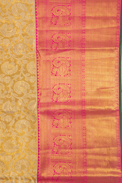 Taranga Kanchi Silk Tissue Jaal Gold Saree