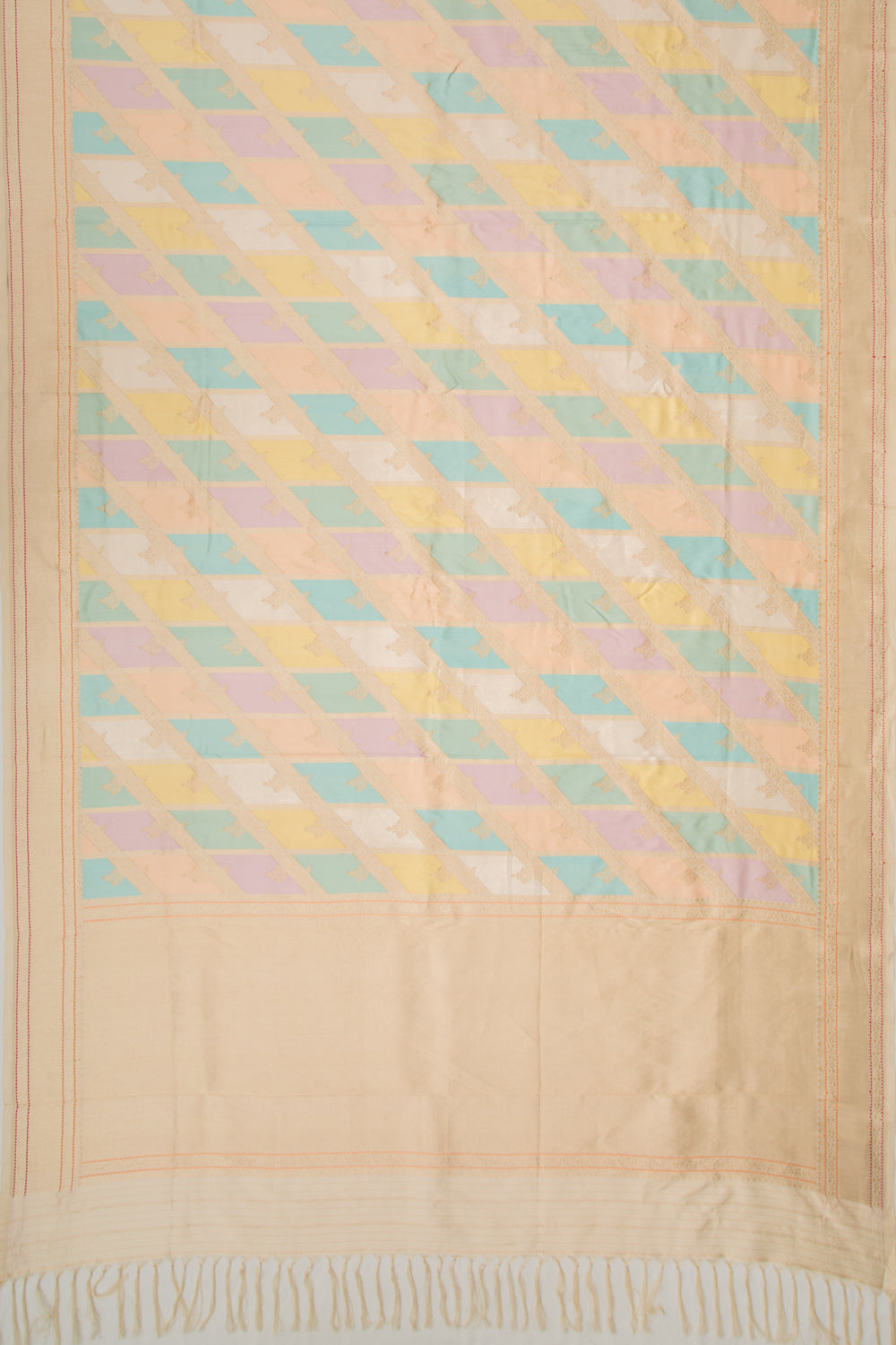 Banarasi Silk Jaal Pastel Rangkat Saree
