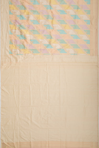 Banarasi Silk Jaal Pastel Rangkat Saree