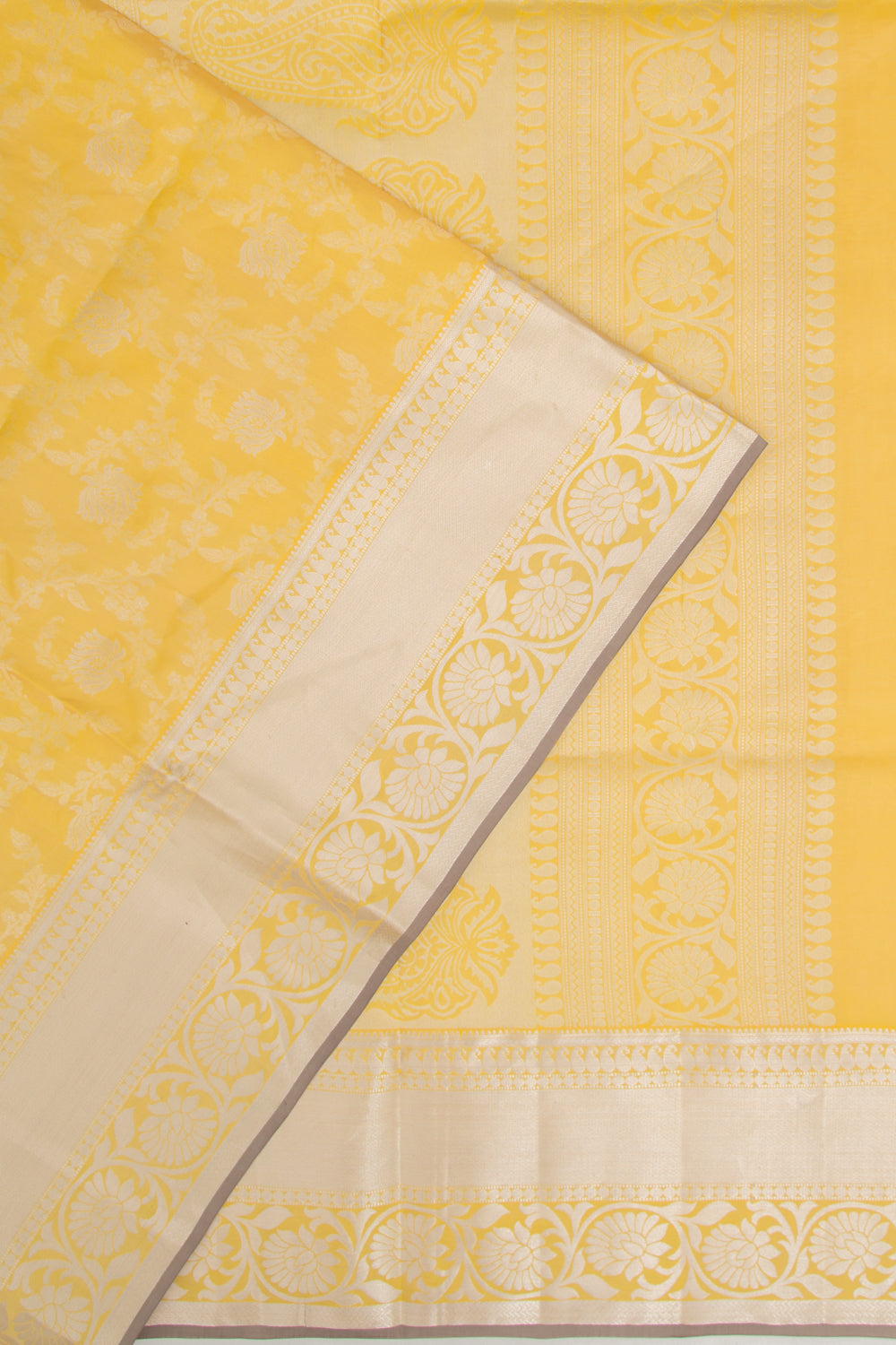 Coimbatore Soft Silk Jaal Yellow Saree