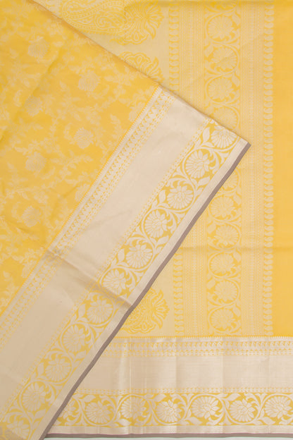 Coimbatore Soft Silk Jaal Yellow Saree