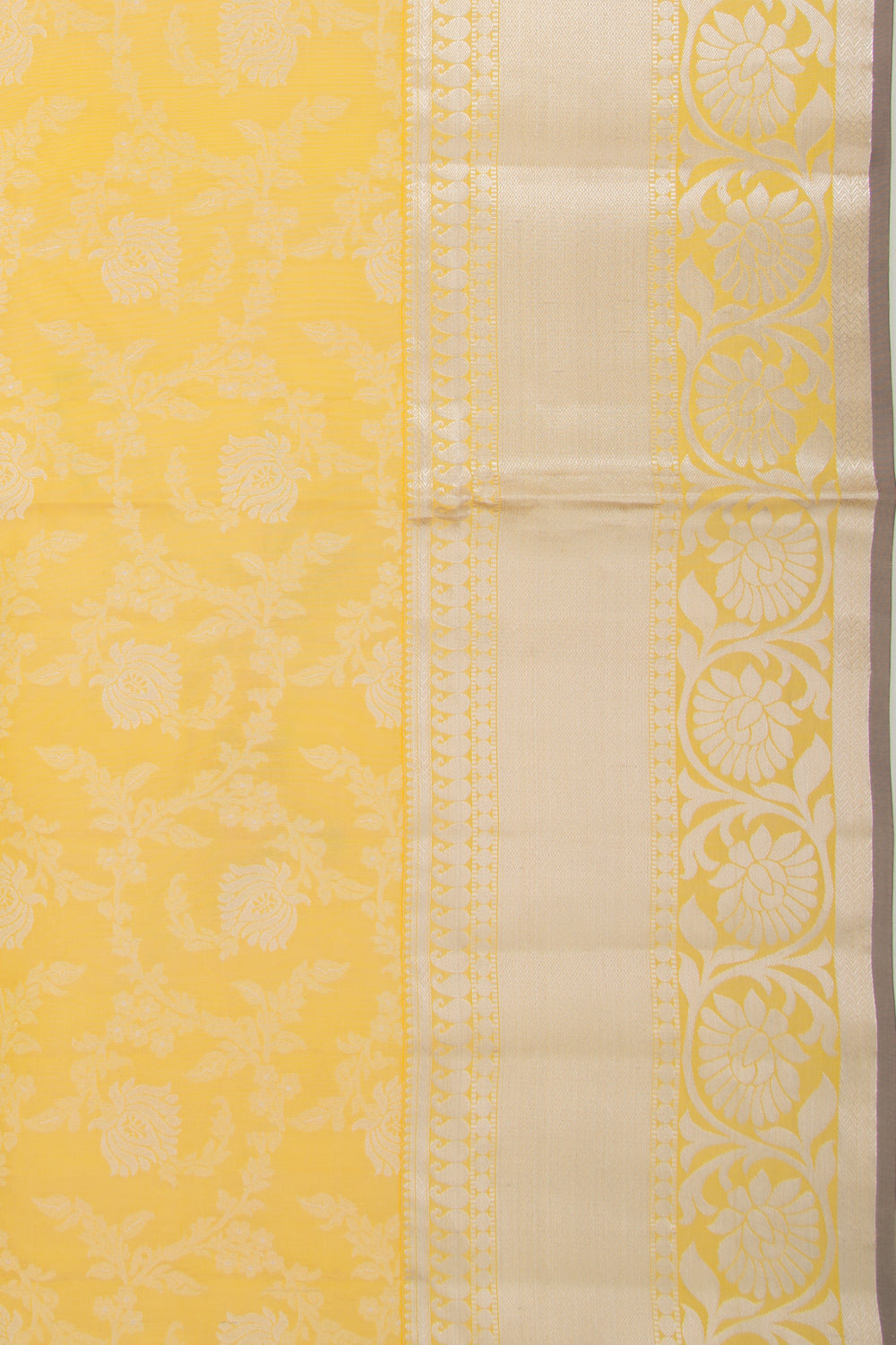 Coimbatore Soft Silk Jaal Yellow Saree