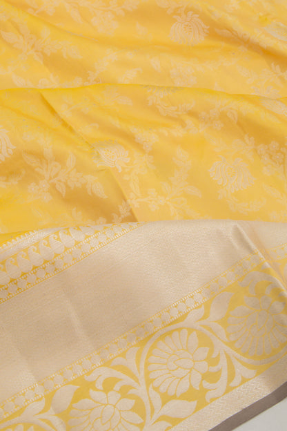 Coimbatore Soft Silk Jaal Yellow Saree