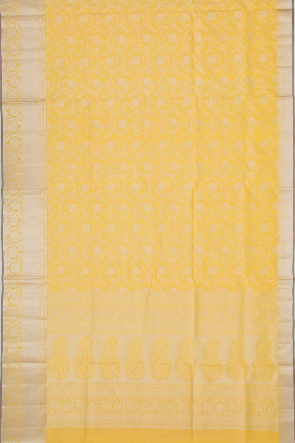 Coimbatore Soft Silk Jaal Yellow Saree