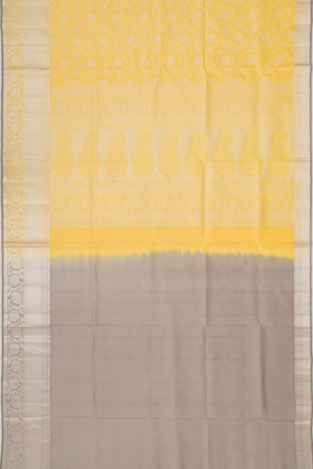 Coimbatore Soft Silk Jaal Yellow Saree