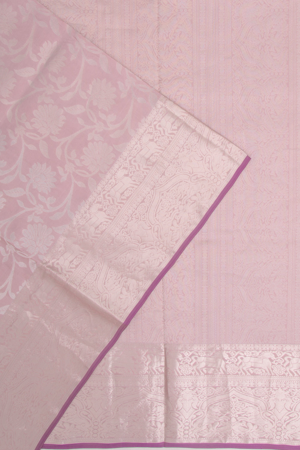 Coimbatore Soft Silk Jaal Lilac Saree