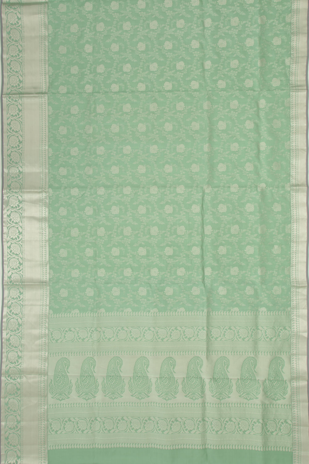 Coimbatore Soft Silk Jaal Green Saree