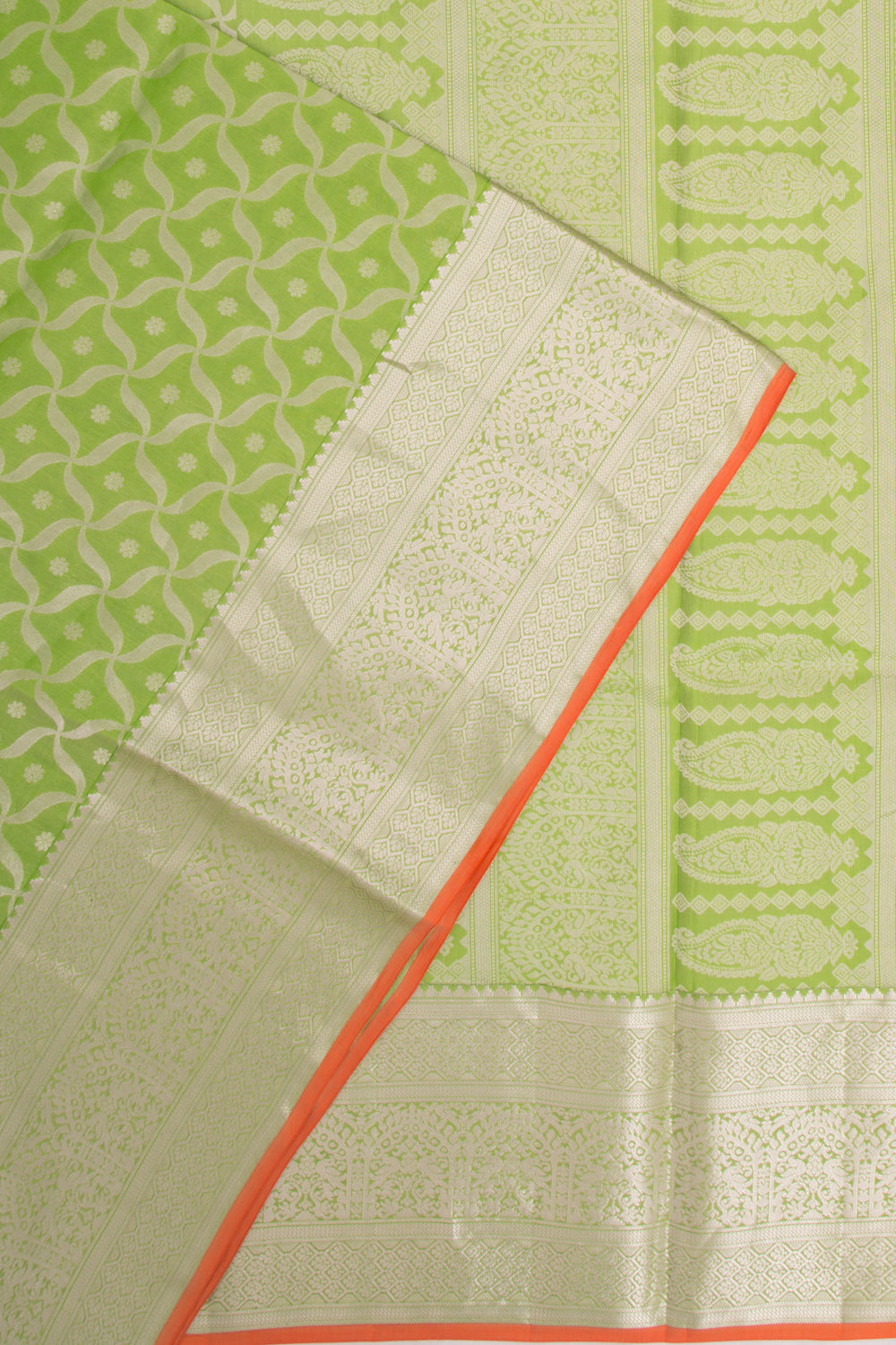 Coimbatore Soft Silk Brocade Leaf Green Saree