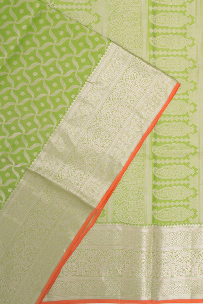 Coimbatore Soft Silk Brocade Leaf Green Saree