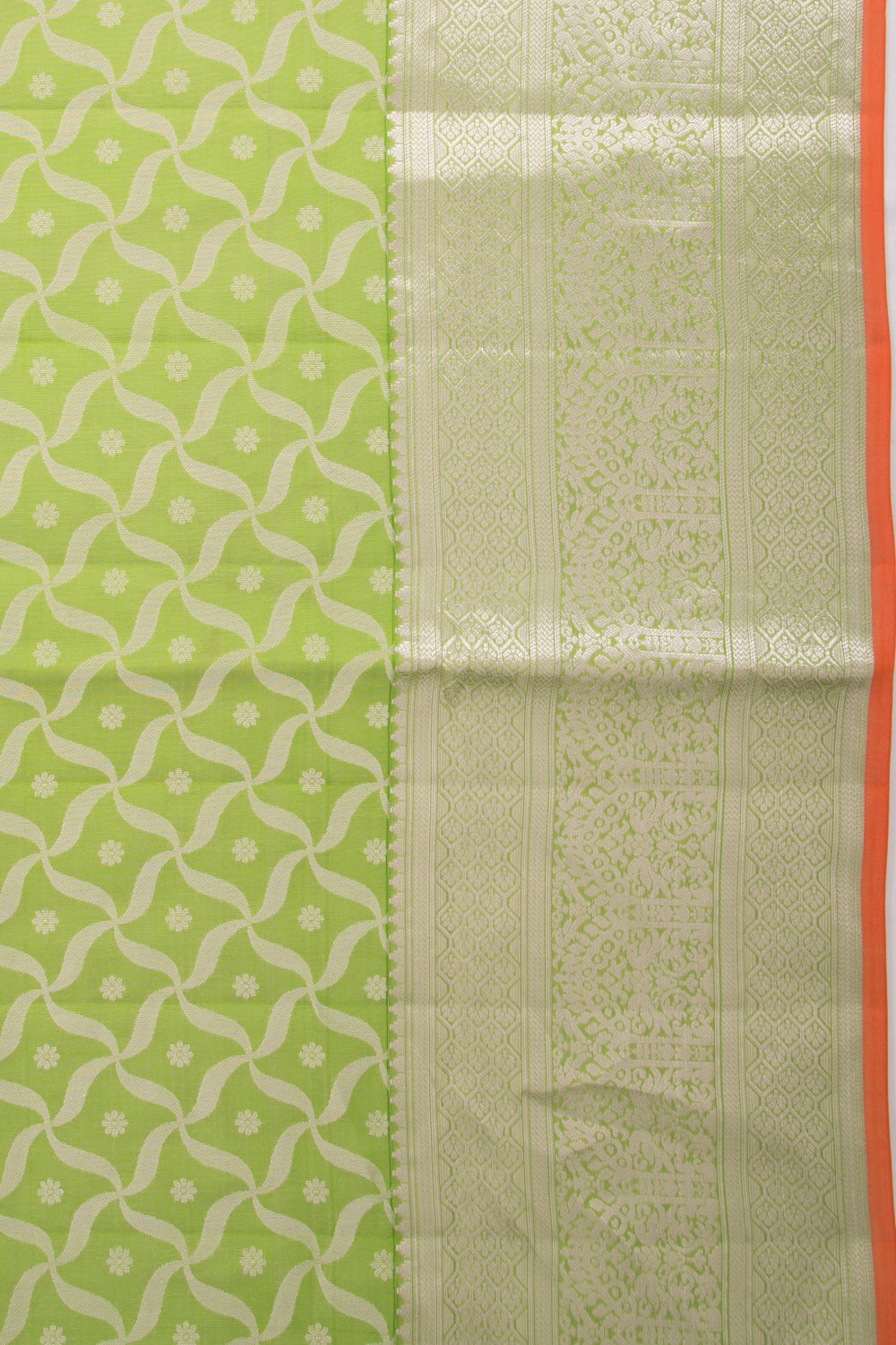 Coimbatore Soft Silk Brocade Leaf Green Saree